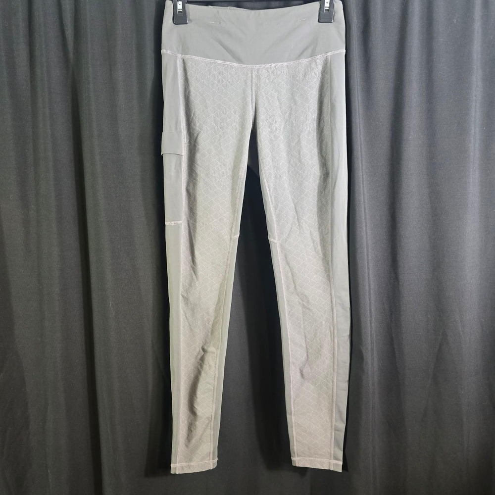 Kuhl Gray Geometric Textured Performance Leggings Side Pocket Womens Small